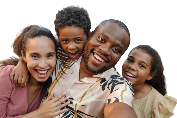 Family smiling together
